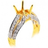 18K Yellow Gold 0.88 ct Diamond Filigree Semi Mount Engagement Ring