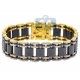 14K Yellow Gold Ceramic 1.75 ct Diamond Mens Bracelet 9 Inches