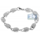 14K White Gold 6.07 ct Diamond Puff Link Mens Bracelet