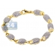 14K Yellow Gold 6.07 ct Diamond Puff Link Mens Bracelet