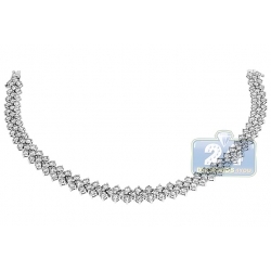 18K White Gold 8.24 ct Diamond Cluster Womens Tennis Bracelet