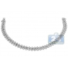 Womens Diamond Cluster Tennis Bracelet 18K White Gold 8.24 ct