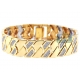 14K Yellow Gold 2.11 ct Diamond Geometric Link Womens Bracelet