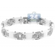 14K White Gold Ceramic 3.25 ct Diamond Link Mens Bracelet