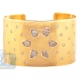 14K Yellow Gold 9.27 ct Quartz Diamond Womens Cuff Bracelet