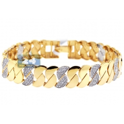 14K Yellow Gold 2.37 ct Diamond Half Moon Womens Bracelet