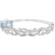 18K White Gold 1.00 ct Diamond Womens Vintage Bangle Bracelet