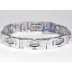 14K White Gold 1.16 ct Diamond Slim Link Mens Bracelet