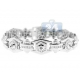 14K White Gold 3.02 ct Diamond Mens Bracelet 8 1/2 Inches