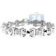 14K White Gold 0.78 ct Diamond Link Mens Bracelet 8.5 Inches