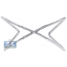 Womens Diamond Cross Cuff Bangle Bracelet 18K White Gold 1.00 ct