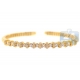 18K Yellow Gold 1.57 ct Diamond Womens Cuff Bracelet 7.5 Inches