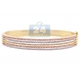 14K Three Tone Gold 1.89 ct Diamond Womens Bangle Bracelet