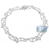 Womens Diamond Filigree Bracelet 14K White Gold 3.14 ct 7.75"
