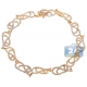 14K Yellow Gold 3.15 ct Diamond Filigree Link Womens Bracelet