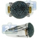 14K White Gold 0.90 ct Blue Yellow Diamond Mens Ball Ring