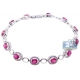 18K White Gold 6.15 ct Ruby Diamond Womens Halo Bracelet
