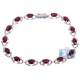 18K White Gold 9.43 ct Diamond Ruby Womens Halo Bracelet