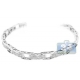 14K White Gold 3.10 ct Diamond Bicycle Link Womens Bracelet