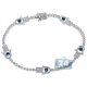14K White Gold 1.60 ct Diamond Hamsa Hand Tennis Bracelet