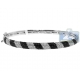 14K White Gold 2.25 ct Diamond Zebra Round Bangle Bracelet