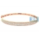 18K Rose Gold 1.20 ct Diamond Womens Round Bangle Bracelet