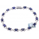 18K White Gold 8.73 ct Diamond Blue Sapphire Halo Bracelet