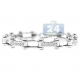 14K White Gold 0.93 ct Diamond Bicycle Link Mens Bracelet