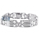 14K White Gold 0.75 ct Diamond X Link Womens Bracelet