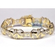 10K Yellow Gold 3.67 ct Diamond Pave Link Mens Bracelet 8.5 Inch