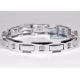 14K White Gold 0.51 ct Diamond Slim Link Mens Bracelet 8 1/4 Inch