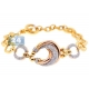 14K Yellow Gold 1.12 ct Diamond Fancy Circle Womens Bracelet