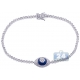 14K White Gold 1.47 ct Diamond Cluster Evil Eye Tennis Bracelet
