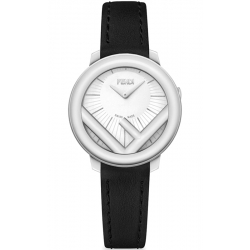 Fendi Run Away 28mm White Dial Black Strap Watch F710024011