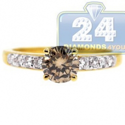 14K Yellow Gold 1.16 ct Brown Diamond Engagement Ring