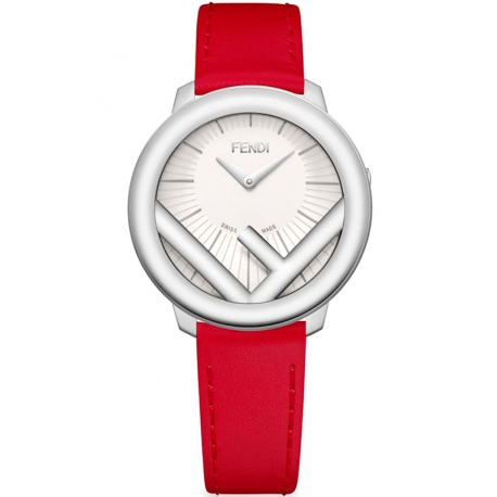 F710034073 Fendi Run Away 36mm White Dial Red Strap Watch