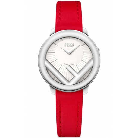 F710024073 Fendi Run Away 28mm White Dial Red Strap Watch