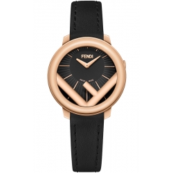 Fendi Run Away 28mm Rose Gold Black Strap Watch F710521011