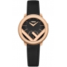 F710521011 Fendi Run Away 28mm Rose Gold Black Strap Watch