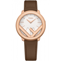 Fendi Run Away 36mm Rose Gold Brown Strap Watch F710534021