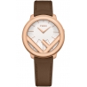 F710534021 Fendi Run Away 36mm Rose Gold Brown Strap Watch