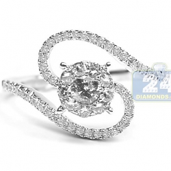 14K White Gold Zig Zag 0.62 ct Diamond Engagement Ring