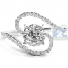 14K White Gold Zig Zag 0.62 ct Diamond Womens Vintage Engagement Ring