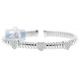 14K White Gold 1.10 ct Diamond Heart Womens Cuff Bracelet