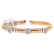 14K Rose Gold 1.10 ct Diamond Heart Womens Cuff Bracelet
