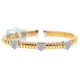 14K Yellow Gold 1.10 ct Diamond Heart Womens Cuff Bracelet