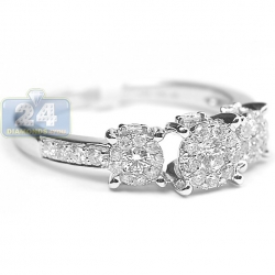 14K White Gold 0.65 ct Diamond Multi Stone Engagement Ring