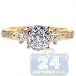 14K Yellow Gold 0.74 ct Diamond High Set Engagement Ring