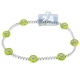 14K White Gold 1.00 ct Diamond Green Evil Eye Womens Bracelet