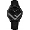 F712611011 Fendi Run Away 41mm All Black Steel Case Mens Watch